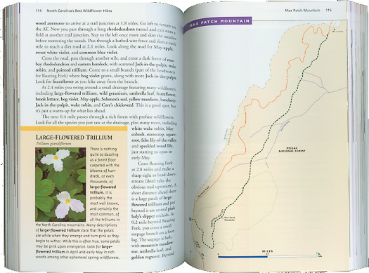 page from North Carolina's Best Wildflower Hikes: The Mountains by Kevin Adams
