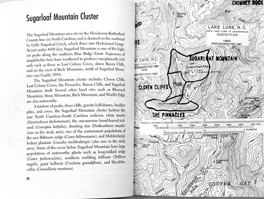 page from A Naturalist's Guide to the Southern Blue Ridge Front by L.L. Gaddy